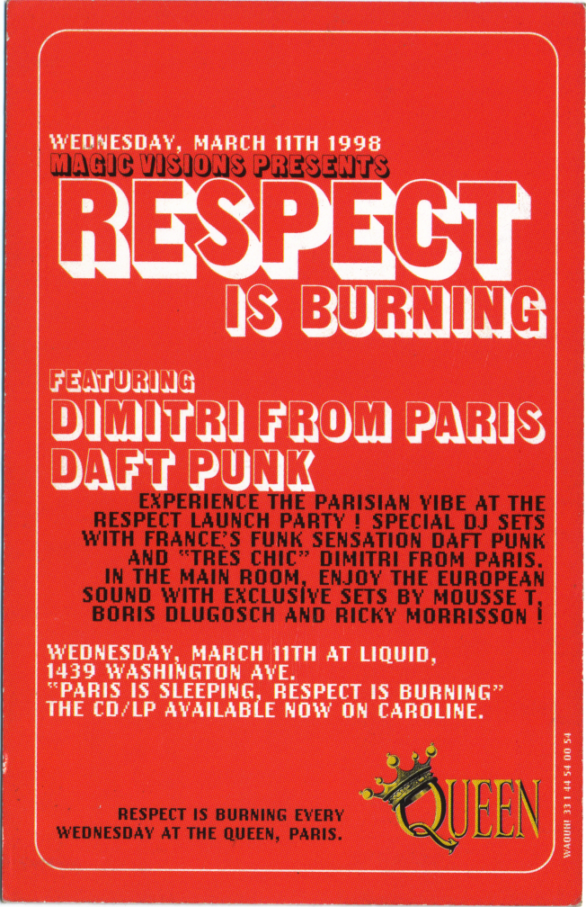 Daft Punk Respect flyer