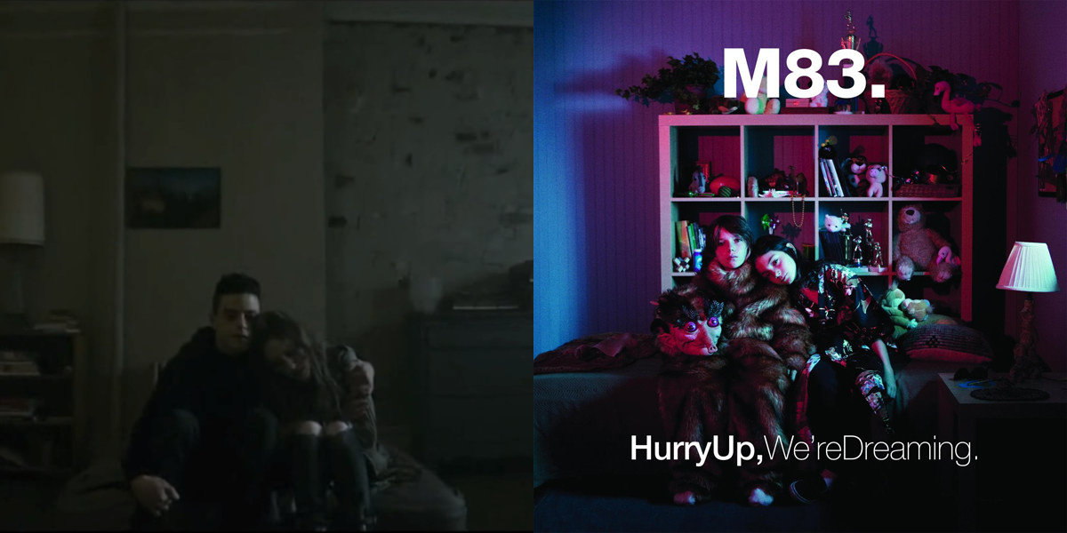 Comparaison d'une scène de "Mr. Robot" avec la cover de "Hurry Up, We're Dreaming" d'M83