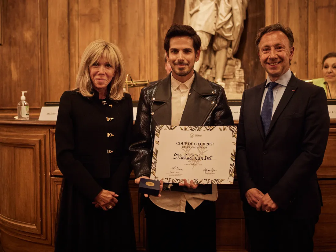 Michael Canitrot avec Brigitte Macron et Stéphane Bern